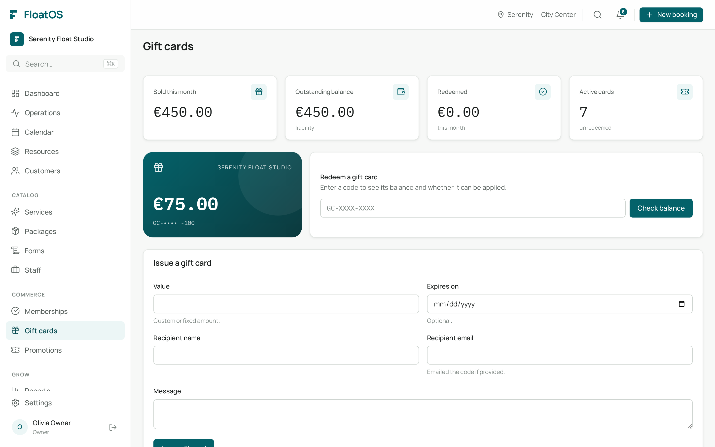 Gift cards overview