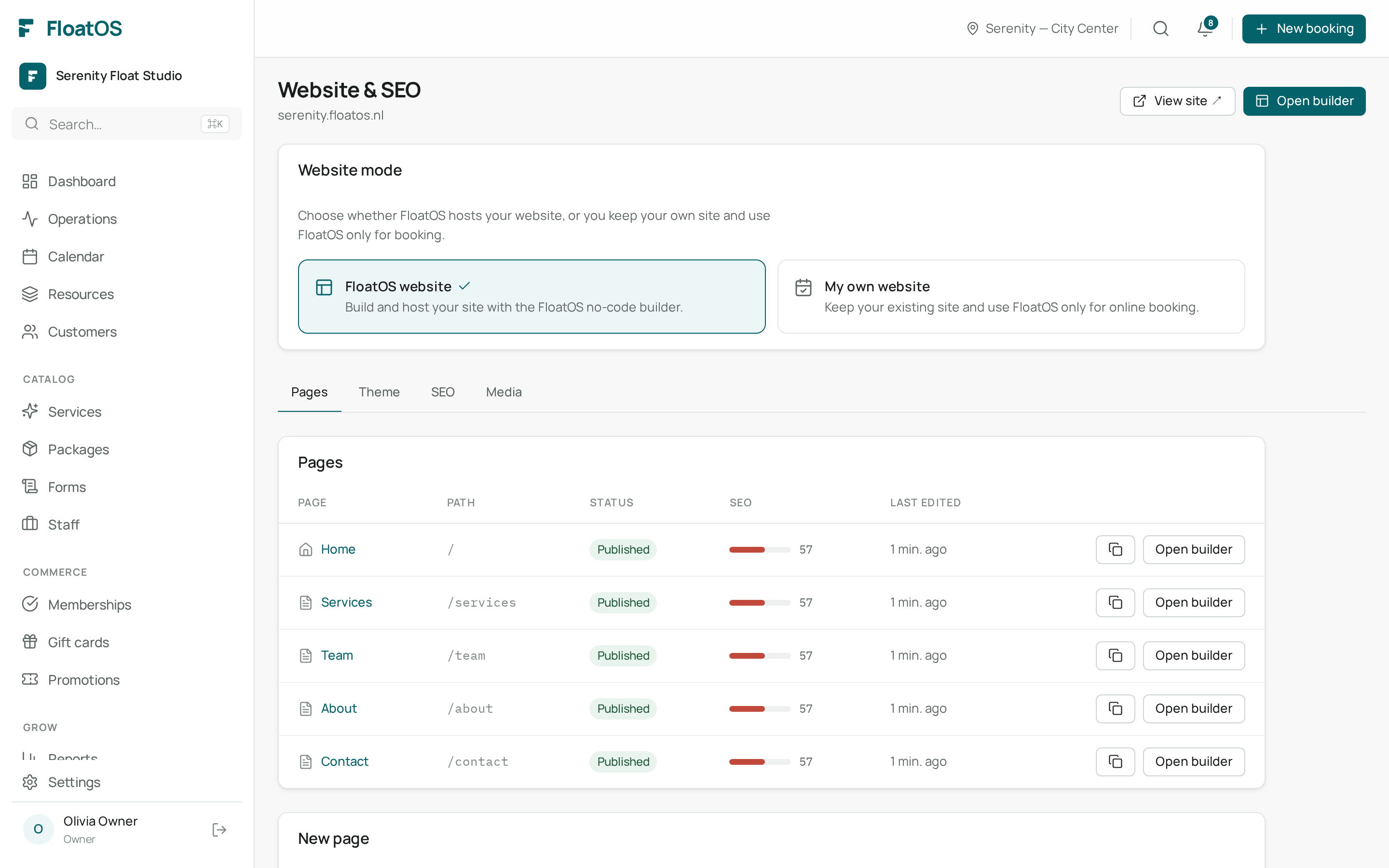 The website builder