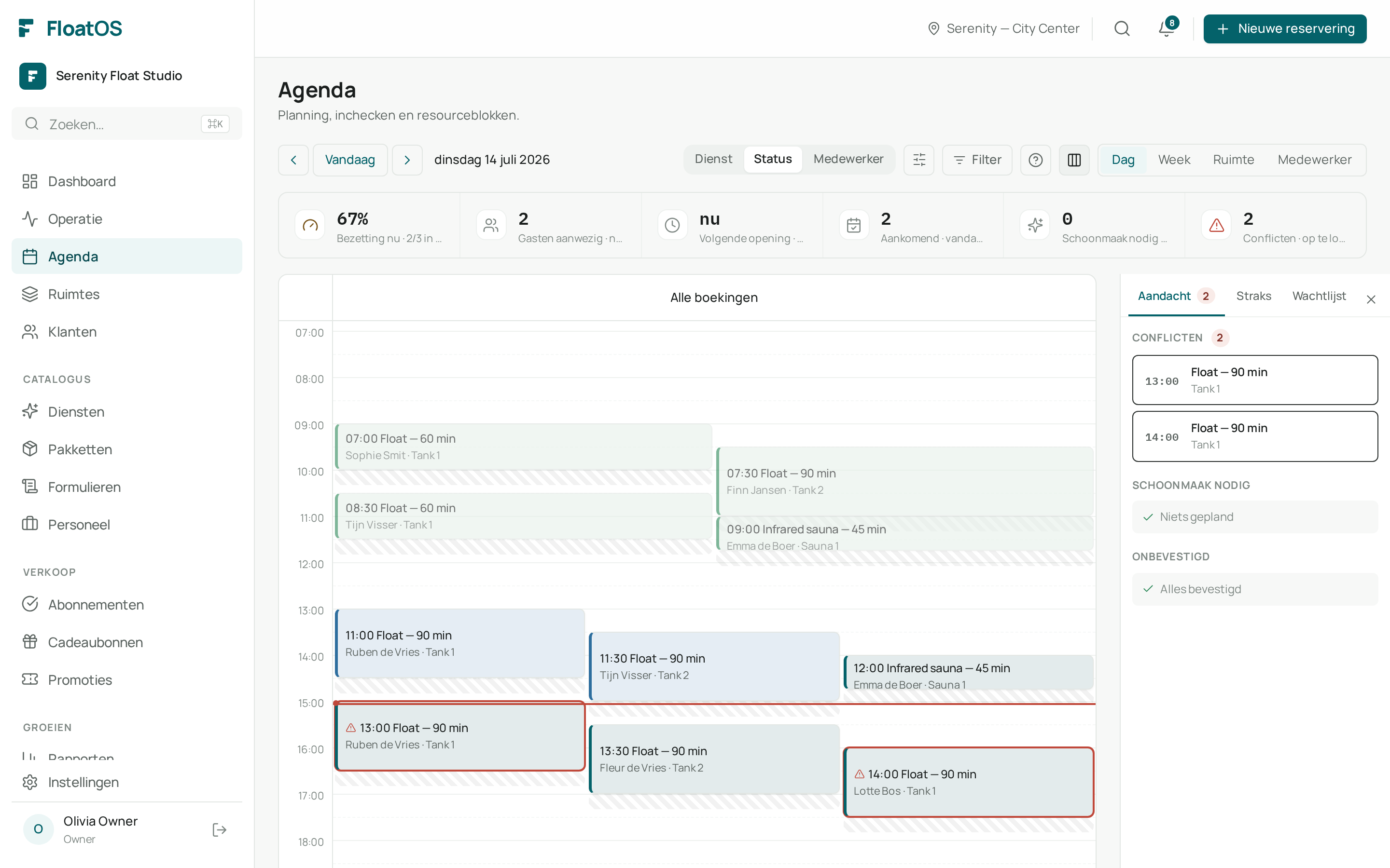 De agenda-weergave